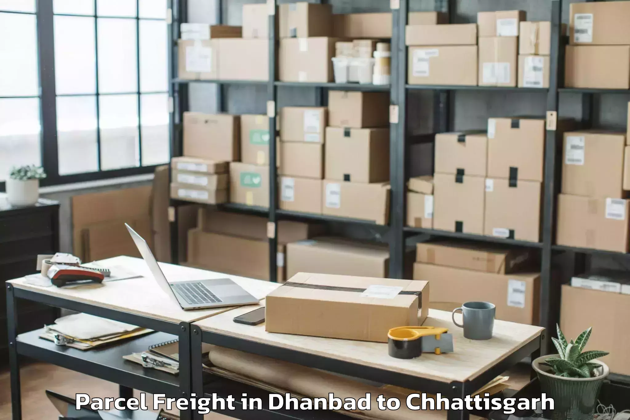 Comprehensive Dhanbad to Magneto The Mall Raipur Parcel Freight